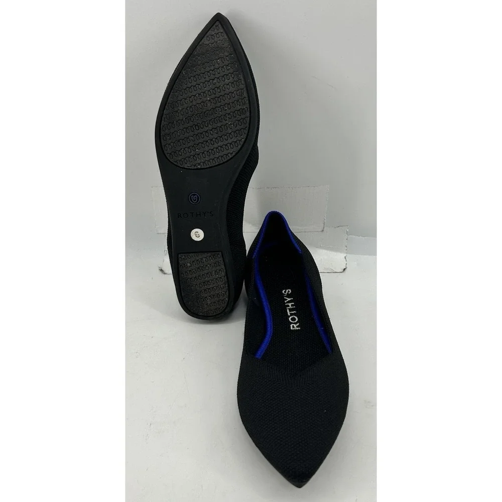 Rothy's The Point Black Slip On Pointed Ballet Flats Women's Size 6